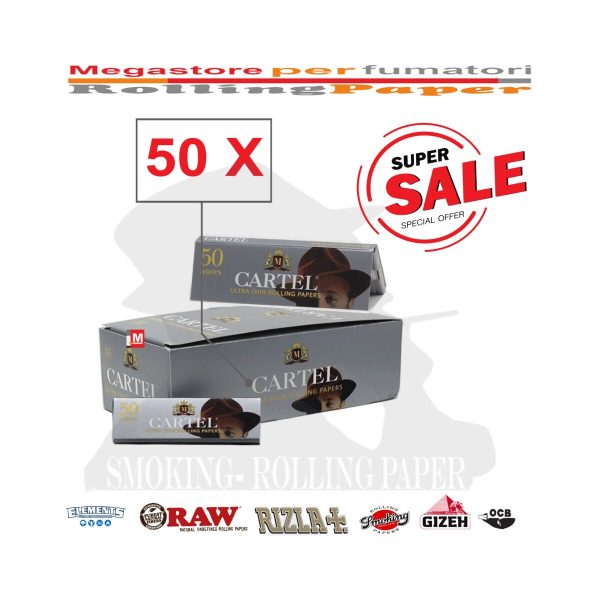 Papier à rouler Cartel Silver Regular – lot de 50 carnets