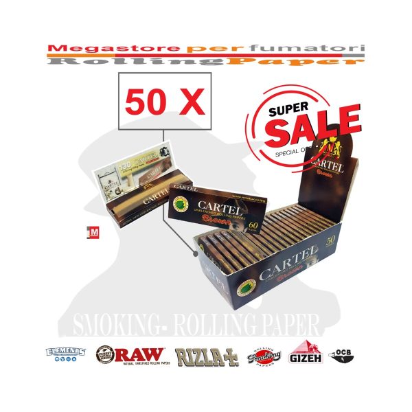 master-108 Papier à rouler Cartel Brown Regular – lot de 50 carnets