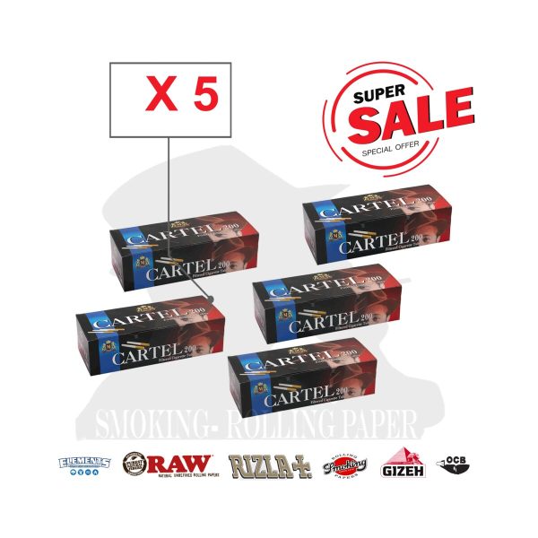 master-126 Tubes à cigarettes Cartel King Size avec filtre – lot de 200 tubes