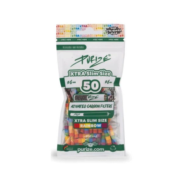 Filtri ai carboni attivi Purize Rainbow Extra Slim 6 mm – 50 filtri