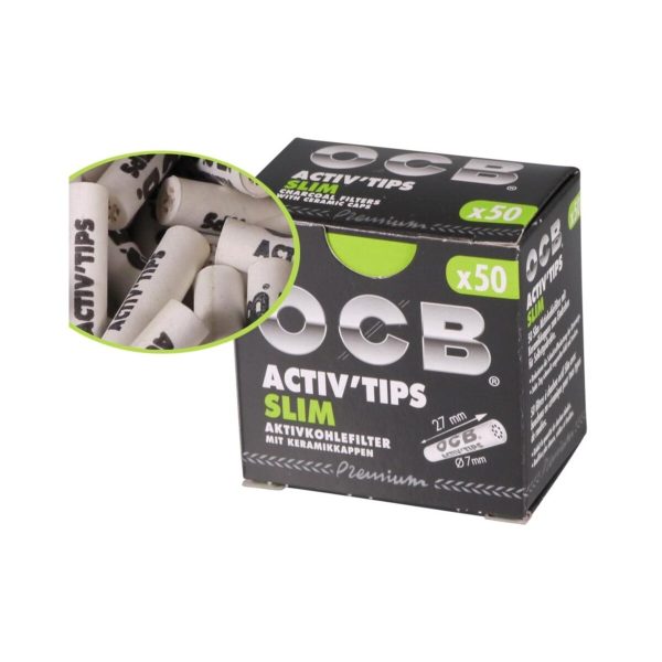 master-209 OCB Activ Tips Slim 7 mm Aktivkohlefilter – 50 Filter