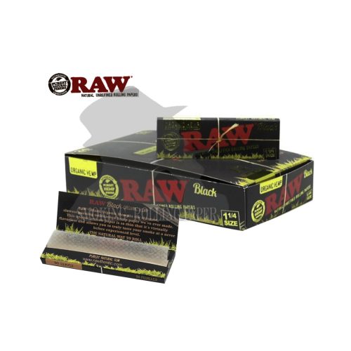 Χαρτάκια στριφτού RAW Organic Black Medium 1¼ – συσκευασία με 24 πακετάκια