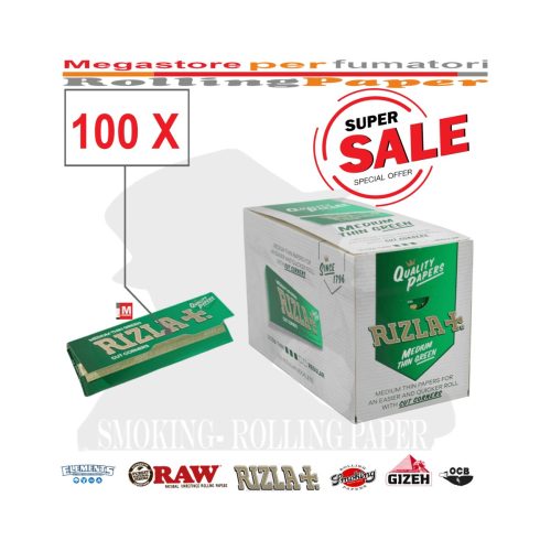 Χαρτάκια στριφτού Rizla Green Regular – συσκευασία με 100 πακετάκια