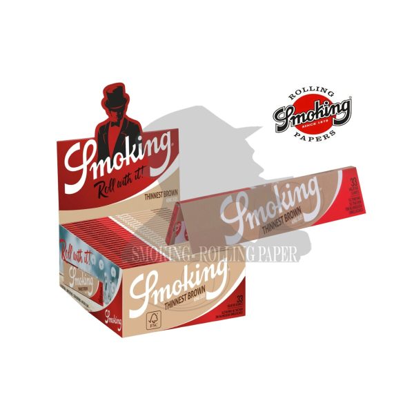 Cartine Smoking Thinnest Brown King Size Slim – Confezione da 50 libretti