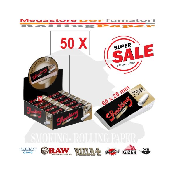 Filtri in cartoncino Smoking Deluxe King Size perforati – 50 blocchetti