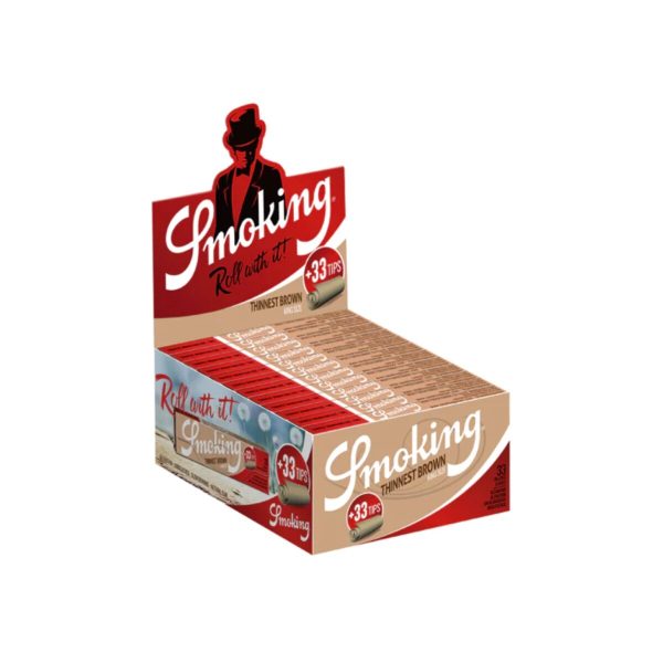 Cartine Smoking Thinnest Brown King Size con filtri – Confezione da 24 libretti