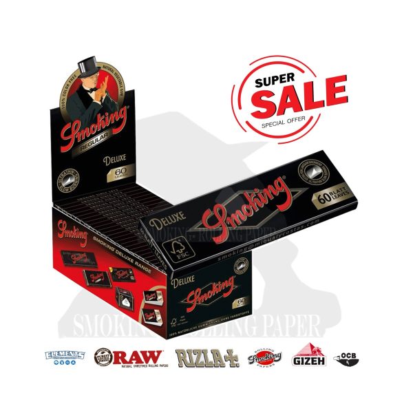 Papier à rouler Smoking Deluxe Black Regular – lot de 50 carnets