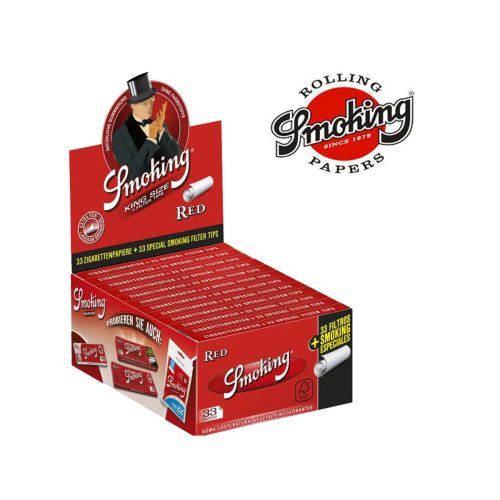 Χαρτάκια στριφτού Smoking Red King Size Slim με φίλτρα – συσκευασία με 24 πακετάκια