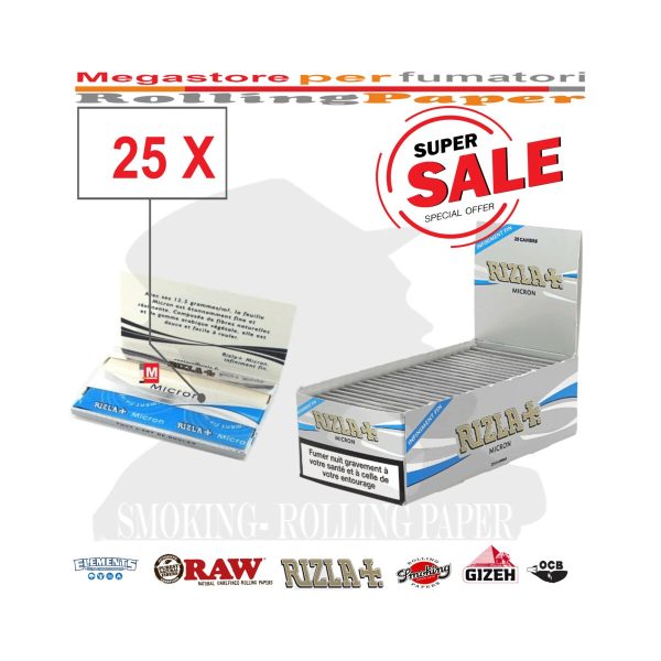 Papier à rouler Rizla Micron Regular – lot de 25 carnets