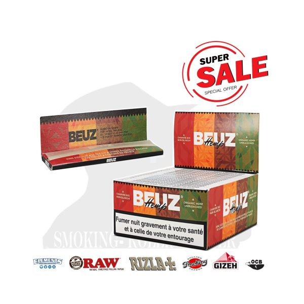 master-75 Papier à rouler BEUZ White King Size Slim – lot de 50 carnets
