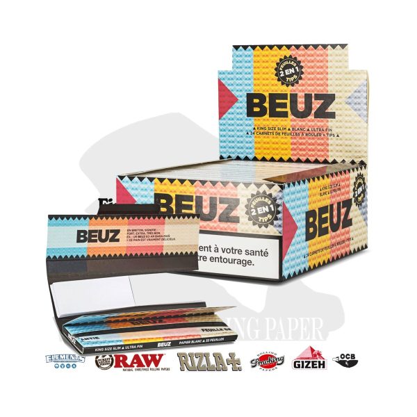 master-76 Papier à rouler BEUZ Ciel King Size avec filtres – lot de 24 carnets