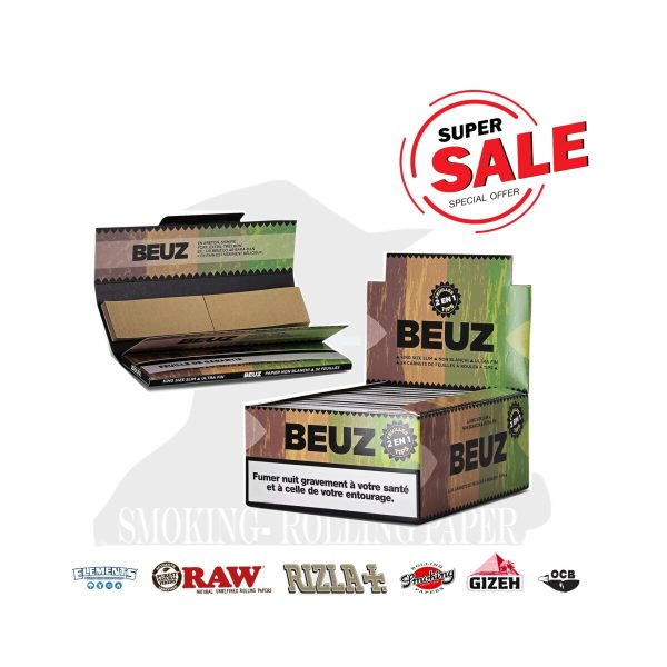 master-78 Papier à rouler BEUZ Brown King Size avec filtres – lot de 24 carnets