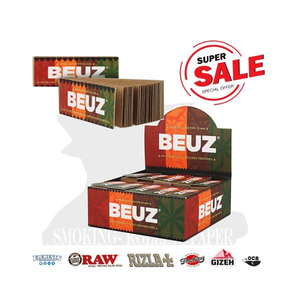 master-80 BEUZ Brown Filtertips aus Karton King Size aus Hanf 60 × 25 mm – 40 Tip-Heftchen