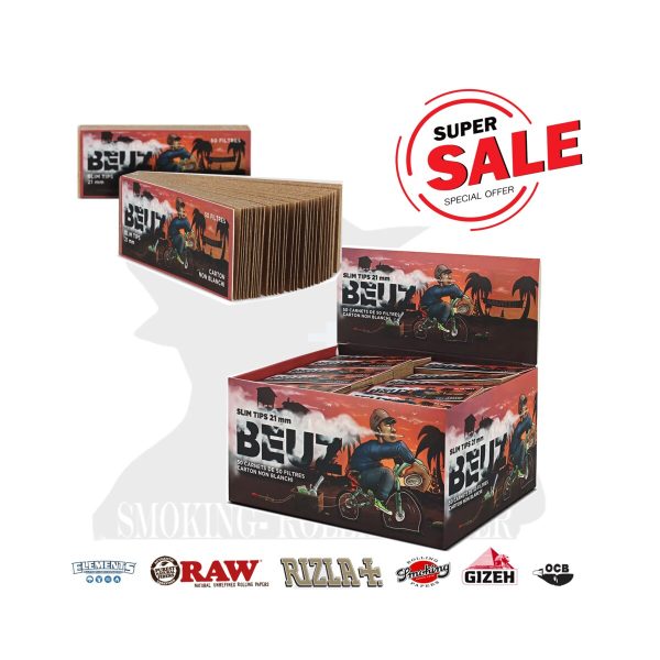 Filtres en carton BEUZ Brown Bike Regular 60 × 21 mm – 50 carnets